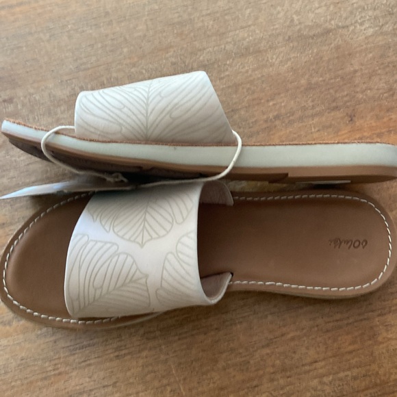 OluKai Nohie Olu Tapioca Leather Slide Sandals - Picture 5 of 5